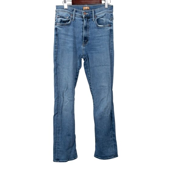 Mother The Insider Flood Jeans Size 25 Playing Rough Wash Blue Denim Made In USA - Picture 1 of 12